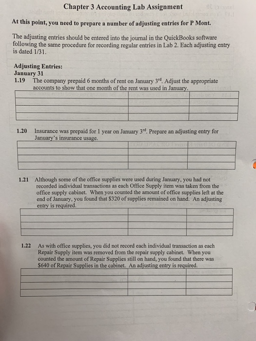  Please answer all, thank you! Chapter 3 Accounting Lab Assignment At