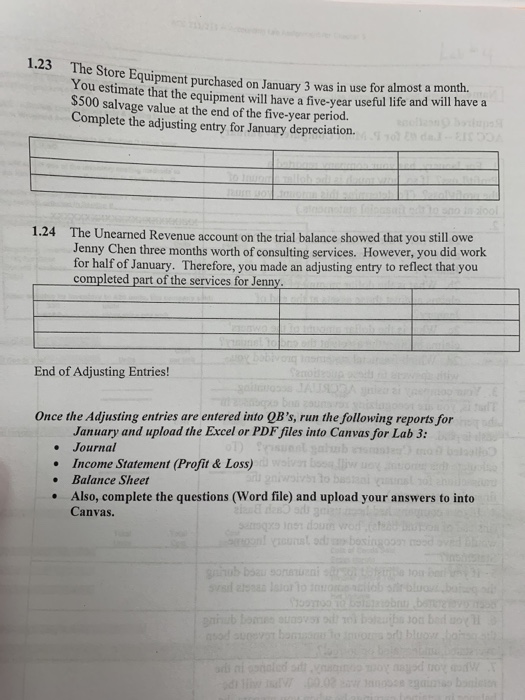 this point, you need to prepare a number of adjusting entries for