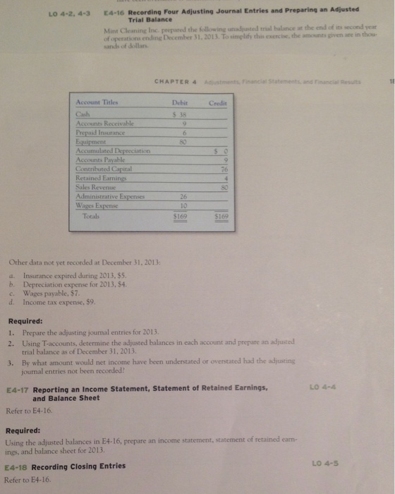  E4-16 through E-18 or any I can be helped with. Recording