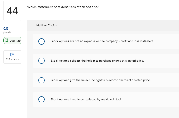 only if the market price of the stock declines. References O have