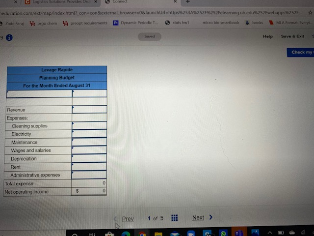 concerning the company's costs: Fixed Cost per Month $1,100 Cleaning supplies Electricity