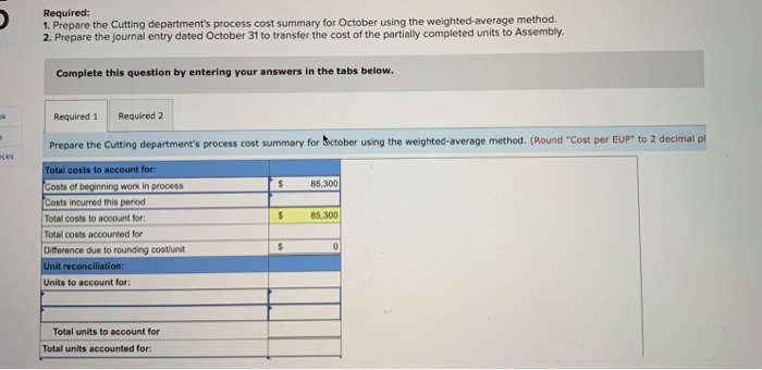 C3, P4 Fast Co. produces its product through two processing departments. Direct
