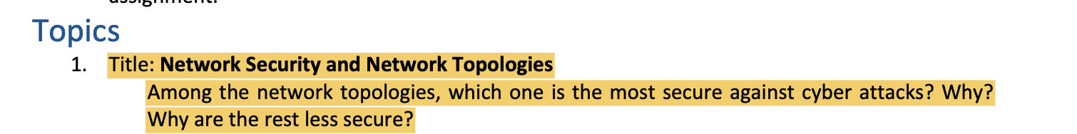  Network Security and Network Topologies 