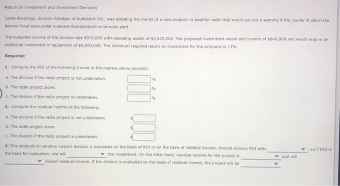  3.) first blank options are decrease or increase second blank options