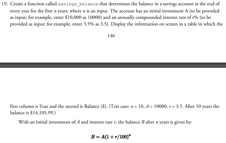  Use MATLAB 9. Create a function called savings_balance that determines the