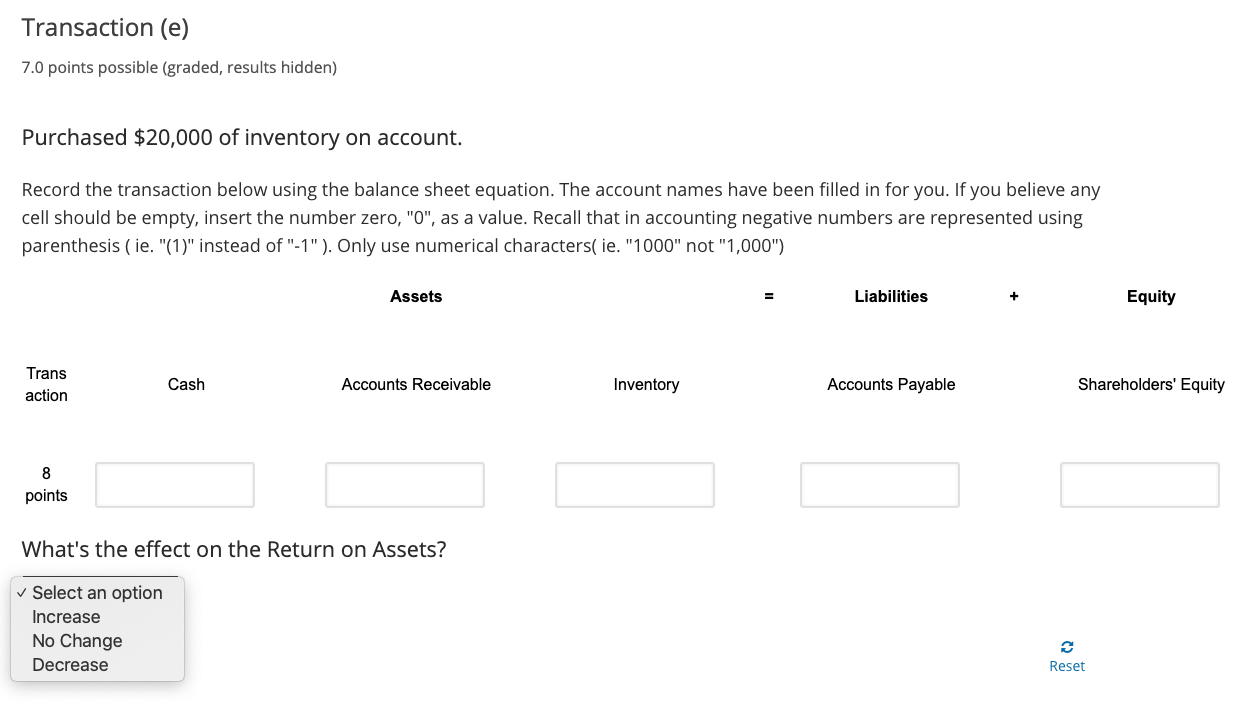 decrease, or no effect) on the ratio indicated in the question. Please