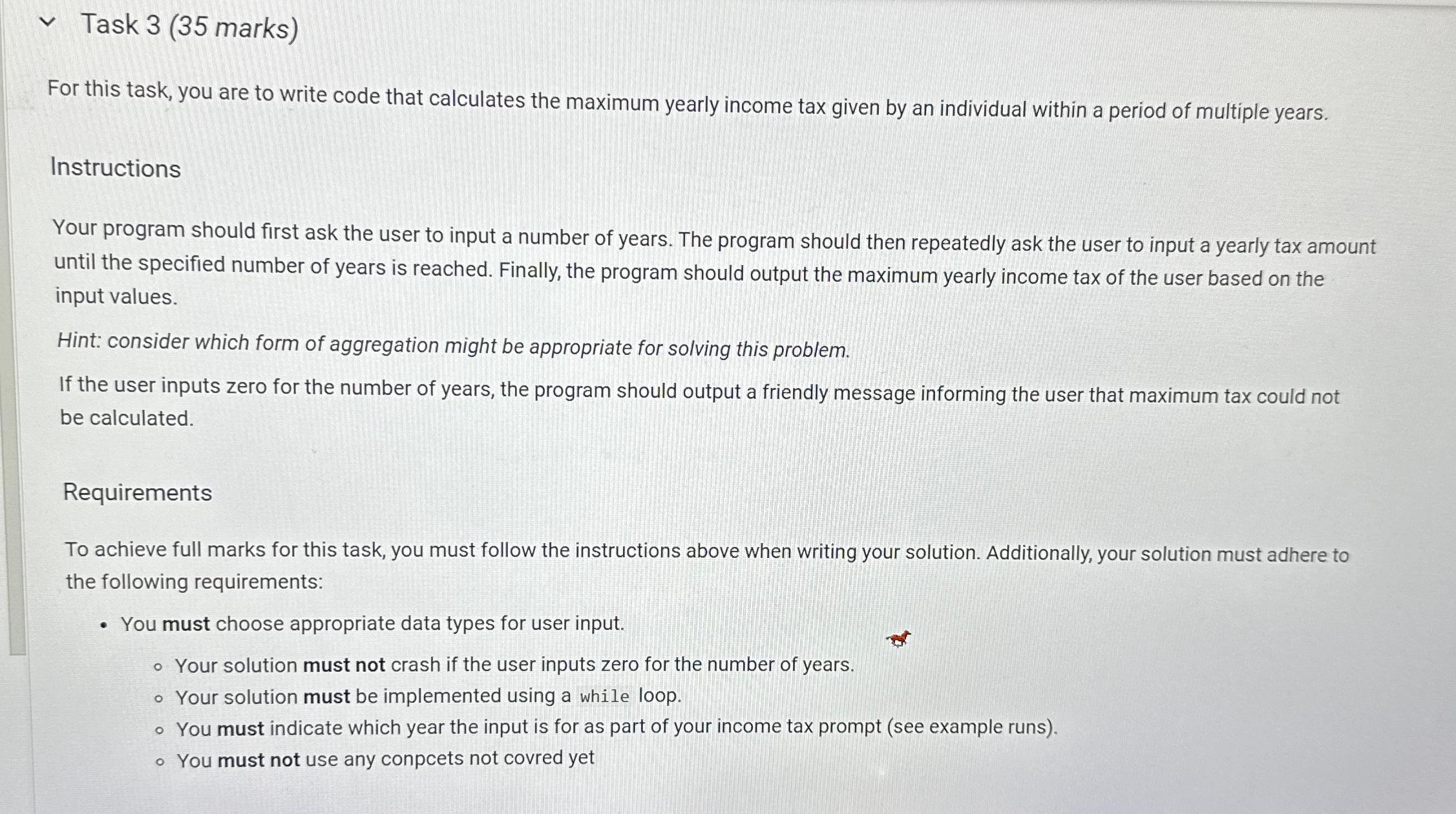  Task 3(35 marks) For this task, you are to write code