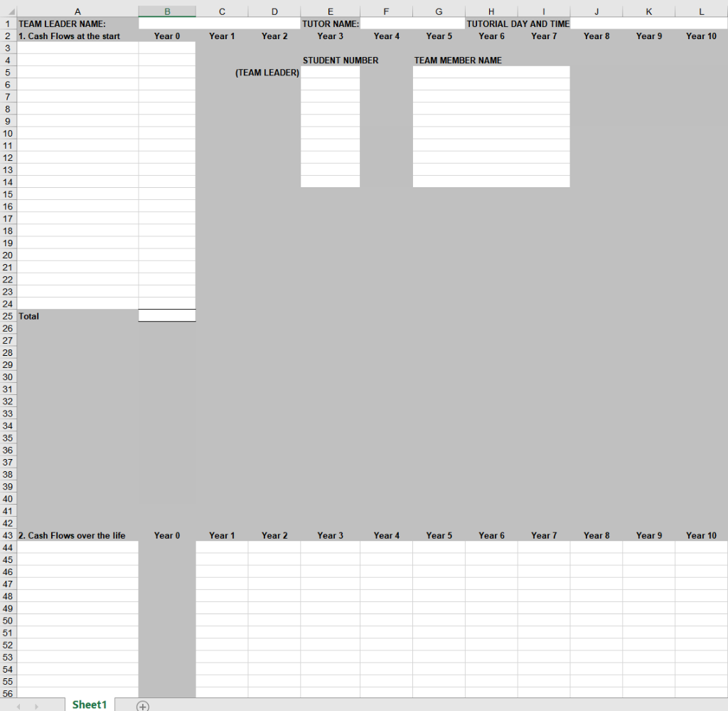the life. Q3. The Cash Flows at the end. Q4. The NPV