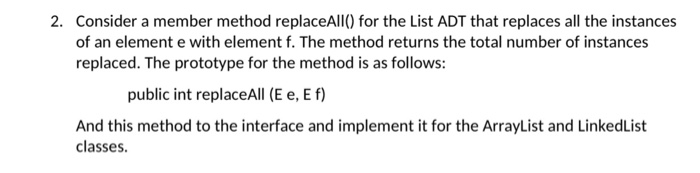  Need help implementing this method. All the methods that are in