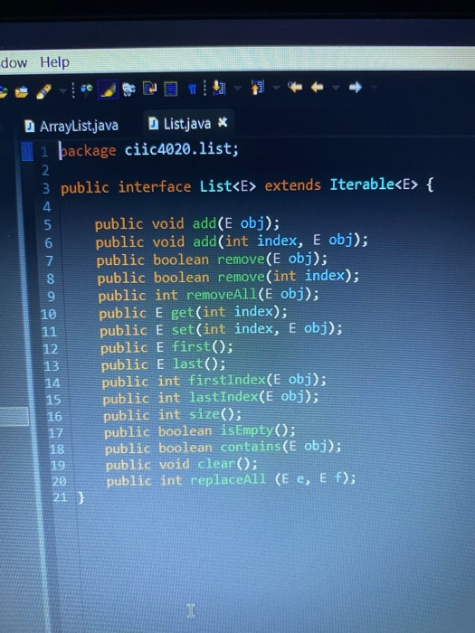 the interface are already implemented. Need help with the last one in