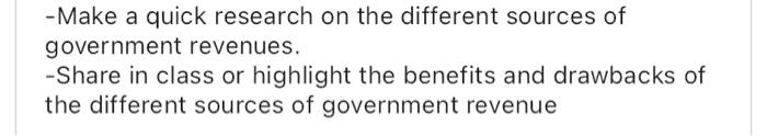 Show me your output. -Make a quick research on the different sources