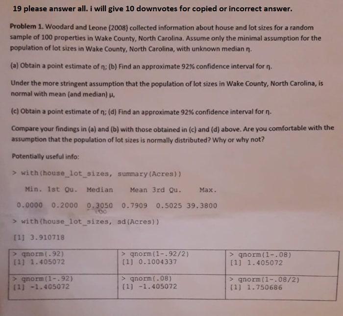  19 please answer all. I will give 10 downvotes for copied