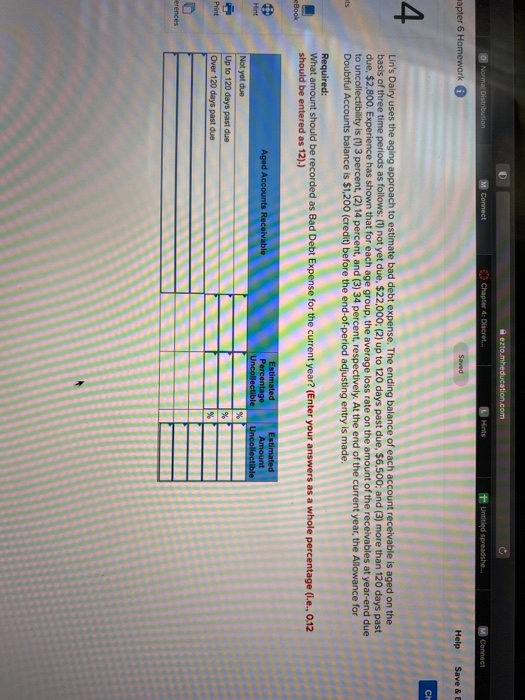  ezto.mheducation.com Chapter 4: Discret. Normal Distribution M Connect Untitled spreadshe.. Connect