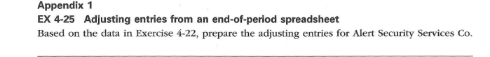 Trial Balance Debit Credit Alert Security Services Co. End-of-Period Spreadsheet For the