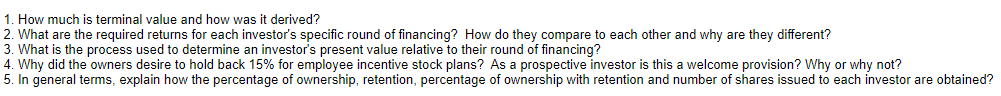 **I only need these 5 questions The information below is used to