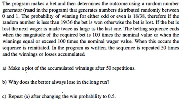 desire to predict the results of various gambling games. One such game