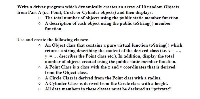 C++ please Write a driver program which dynamically creates an array of