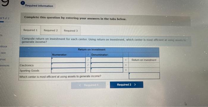 Exercises below. (Algo) [The following information applies to the questions displayed below]