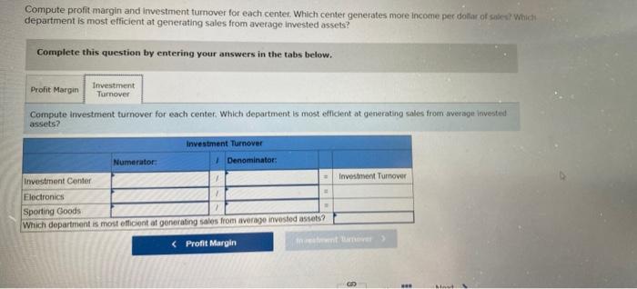which center is most efficient at using assets to generate 2. Assume
