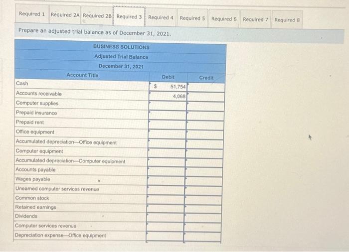 2021. Docember 2 paid $925 cash to Hillside Mall for Dusiness Solutions'a