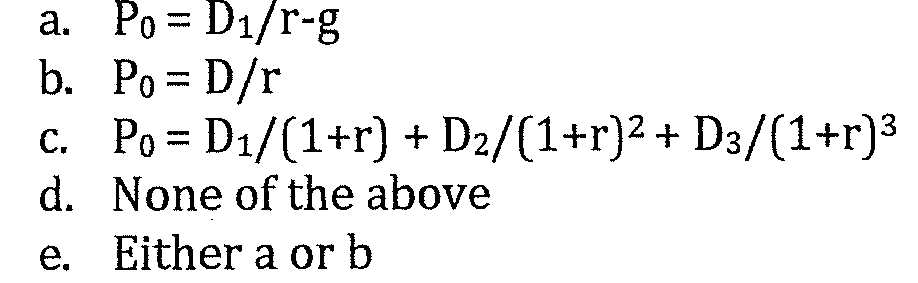 What formula would a CEO use to value an organization's stock? What