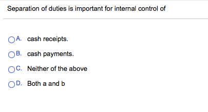 check is an important internal control over cash payments because Separation of
