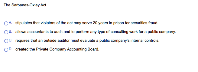 duties is important for internal control of The Sarbanes-Oxley Act Michelle Darby