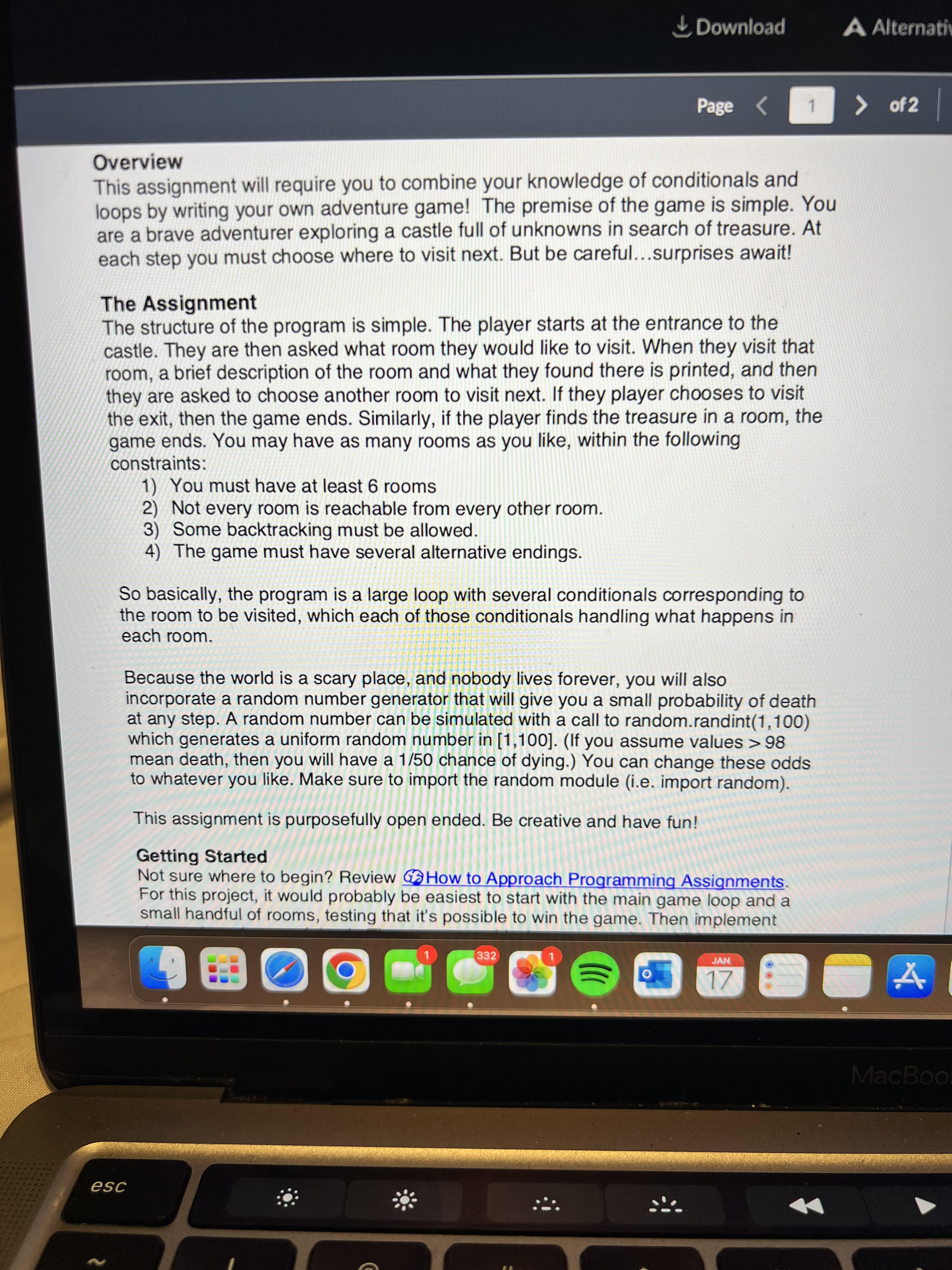  Overview This assignment will require you to combine your knowledge of