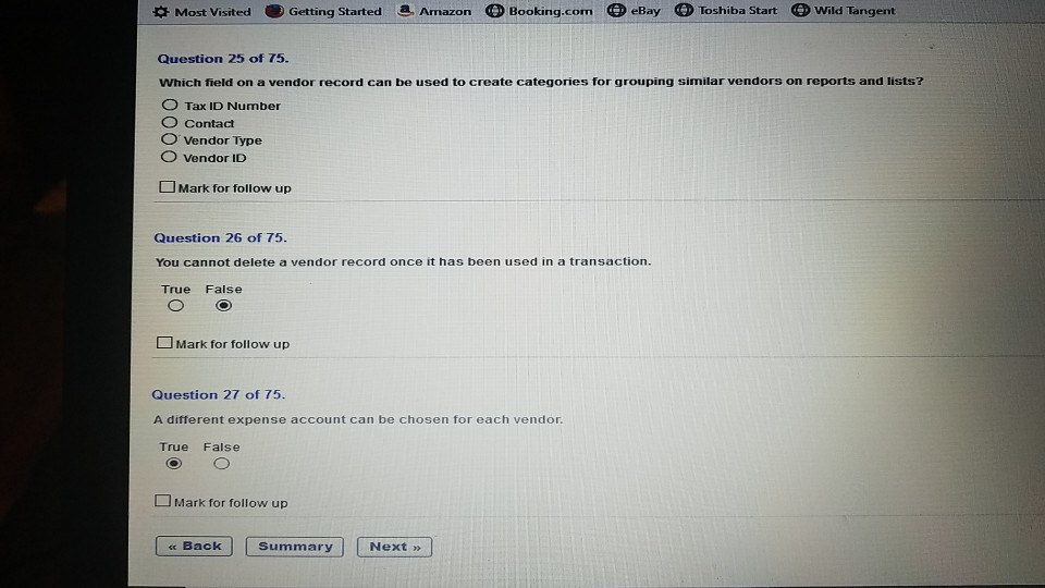 answer all questions please Most Visited Getting Started Amazon Booking.com eBay