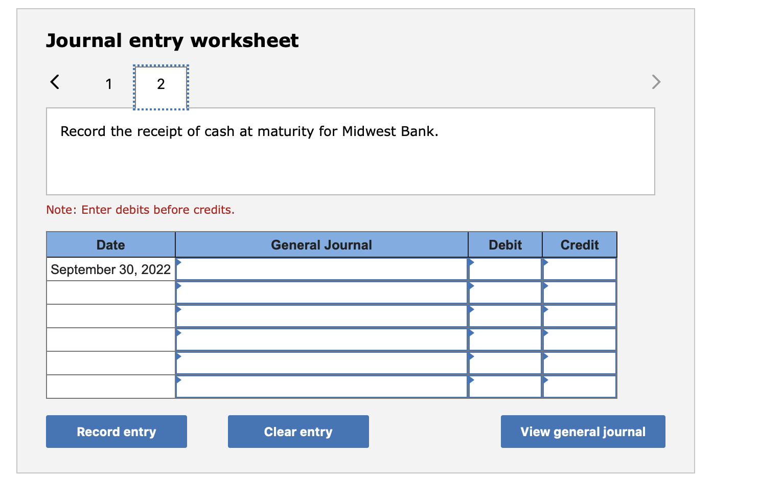 for a transaction/event, select "No Journal Entry Required" in the first account