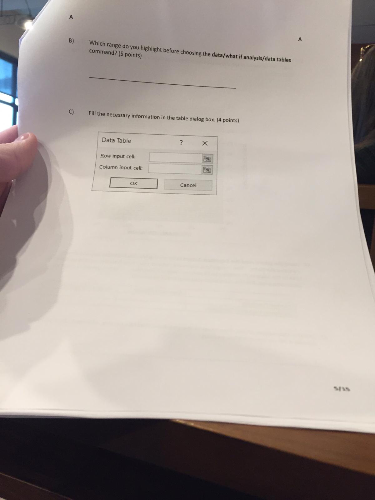  A B) Which range do you highlight before choosing the data/what