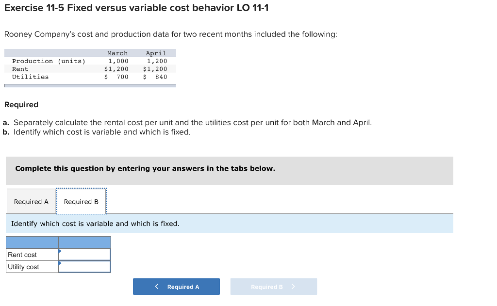Company's cost and production data for two recent months included the following: