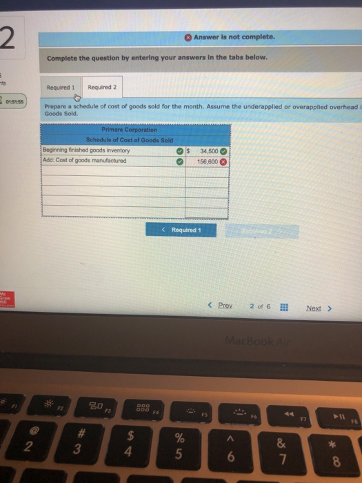 indicate com Exercise 3-3 Schedules of Cost of Goods Manufactured and Cost