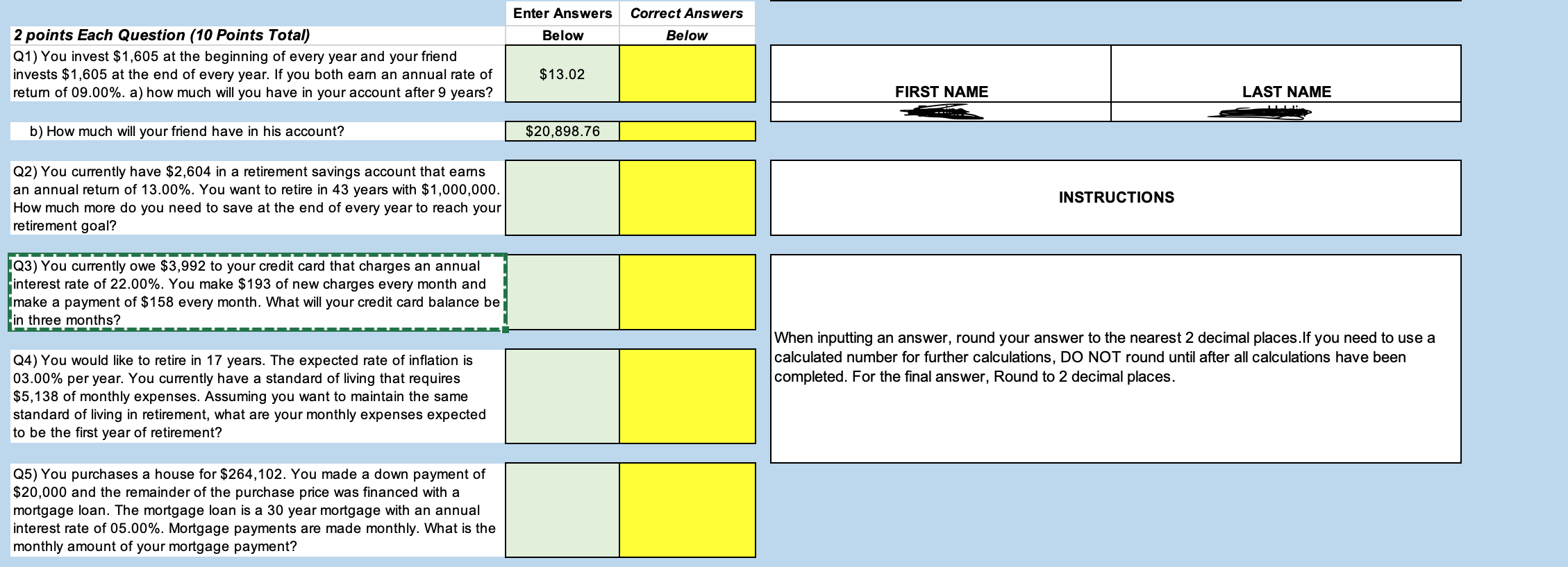 Please answer questions 3,4, and 5 if possible and please show work