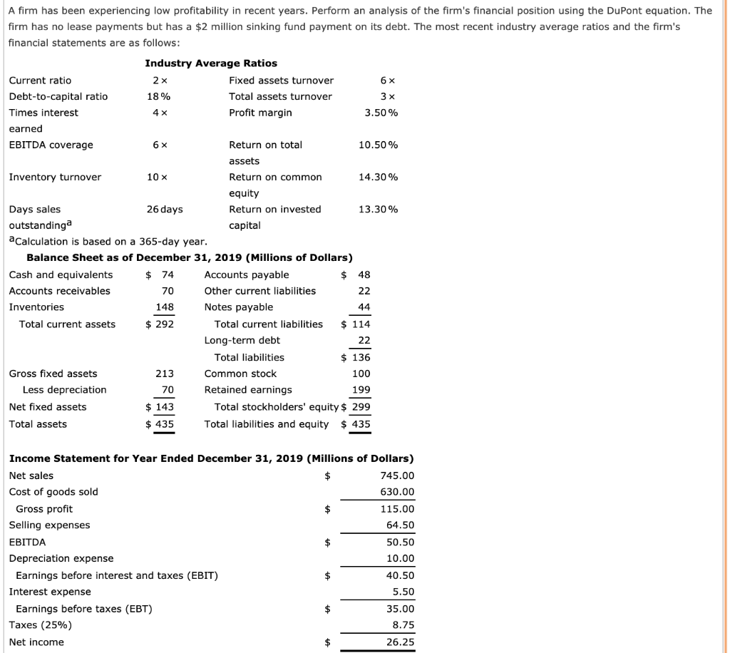18 % - 66 A firm has been experiencing low profitability