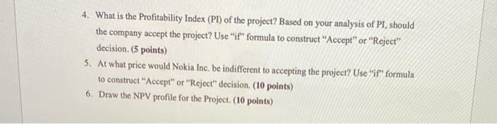 excel sheet that answers the following questions. 1. What is the payback