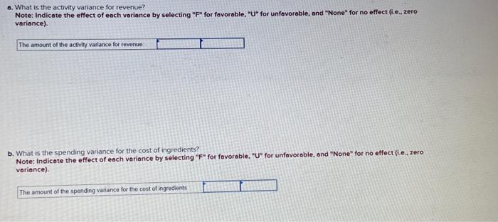 Requirement 2: Revise the data in your worksheet to reflect the results