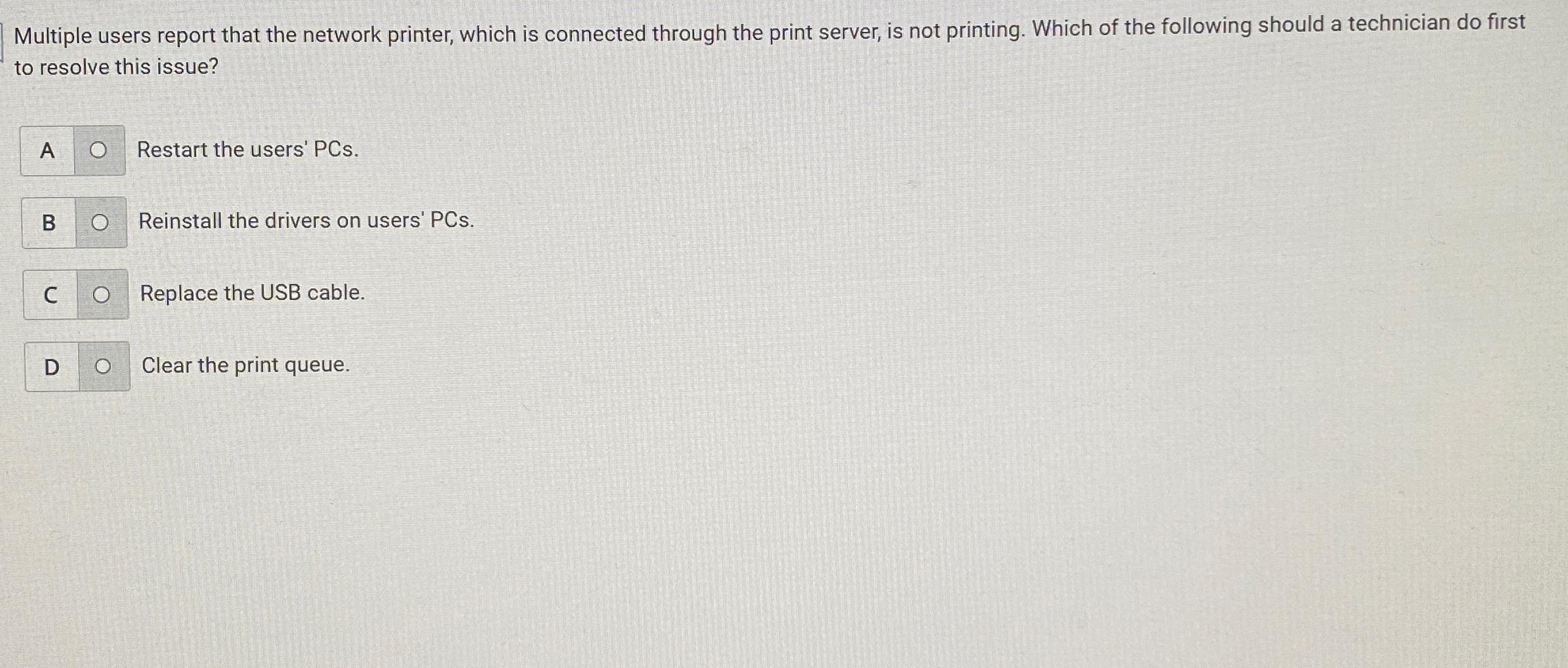  Multiple users report that the network printer, which is connected through