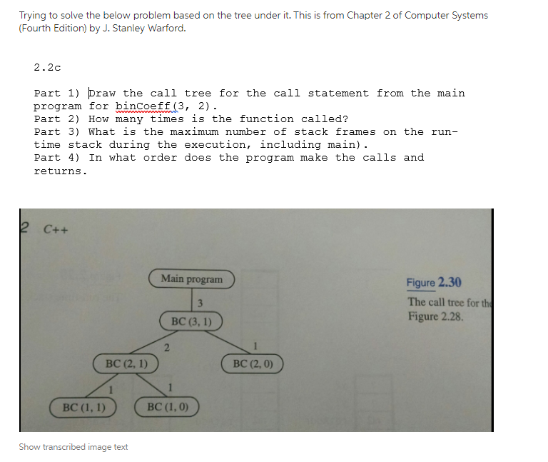  Trying to solve the below problem based on the tree under
