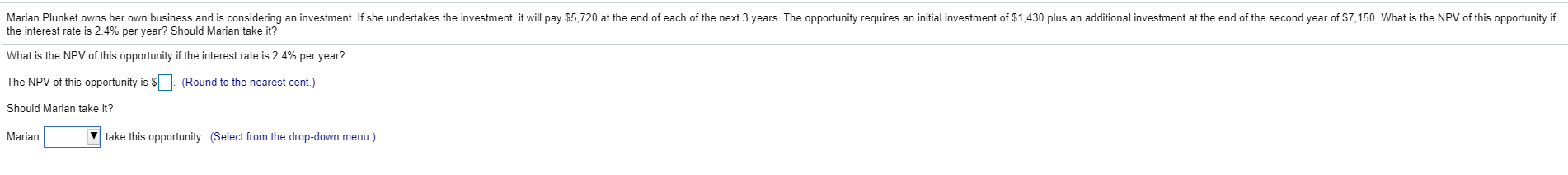 Drop down options are should or should not. Marian Plunket owns her