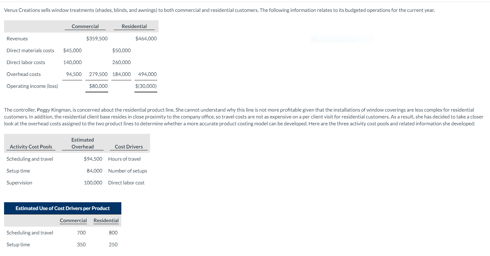 Please use a table or excel so I can clearly see exactly