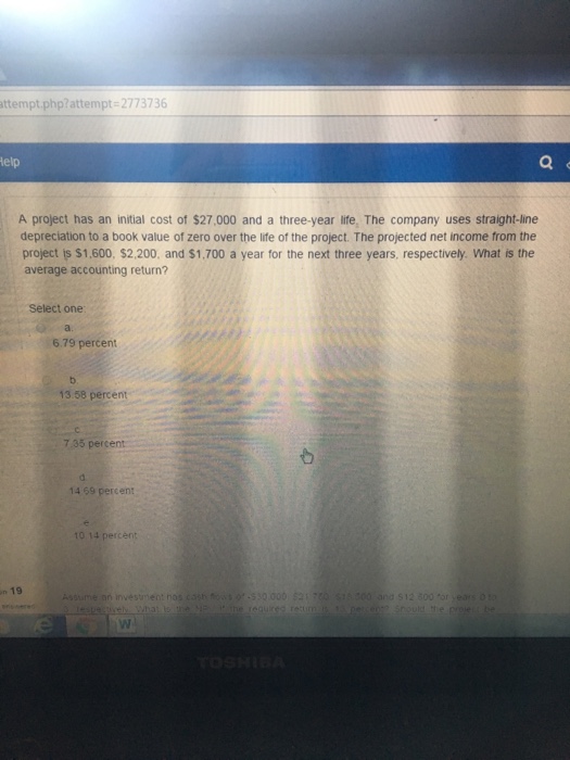 of s6,000. What is the 00 discounted payback period? Select one 1.39