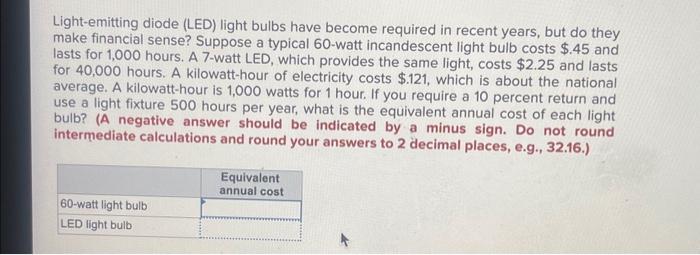  Light-emitting diode (LED) light bulbs have become required in recent years,
