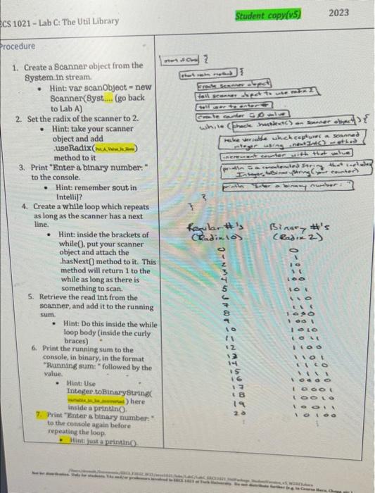 Please use java CS 1021 - Lab C: The Util Library Student