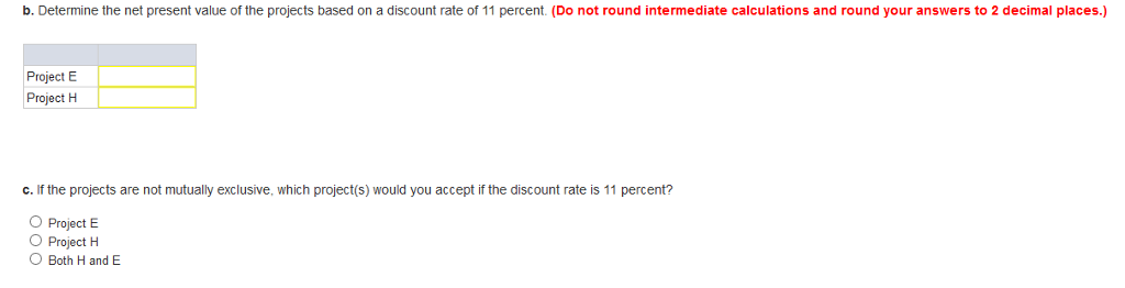 of earthmoving equipment. Project H represents an investment in a hydraulic left.