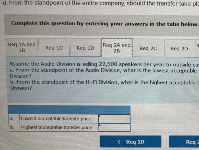 vanous audio products Sales and cost data on the speaker follow Selling