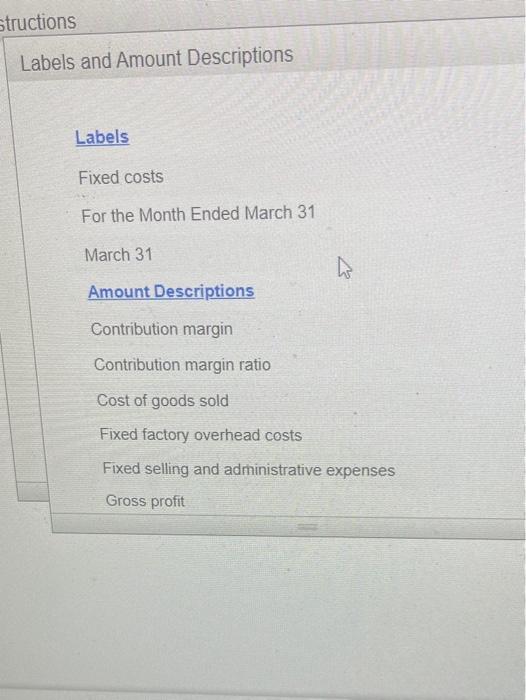 Sales mix Selling and administrative expenses Total fixed costs Variable cost of