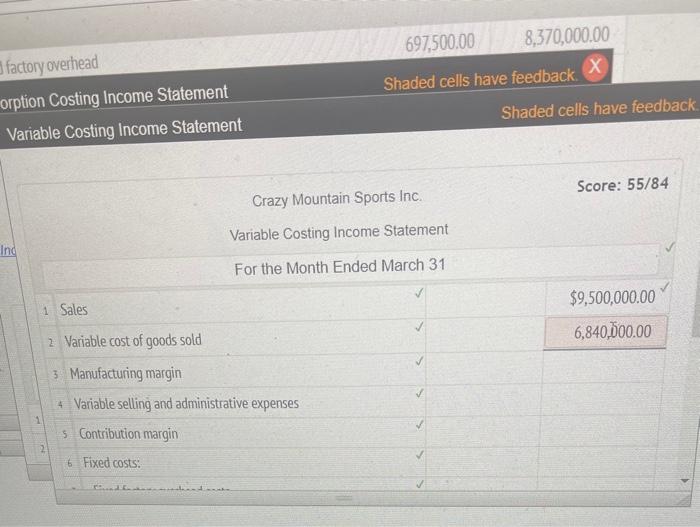 (b)? Check al that apply. Under absorpbon costing, witen unventoy increases, the