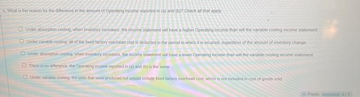 costing ancome statement Under vanatle cosing at of the foxed tactory oyerbead