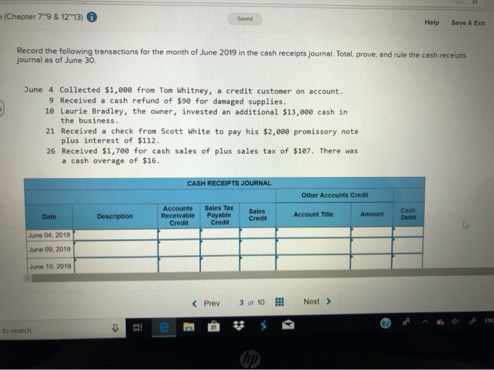  (Chapter 749 & 12~13) 6 Help Save & Exit Record the